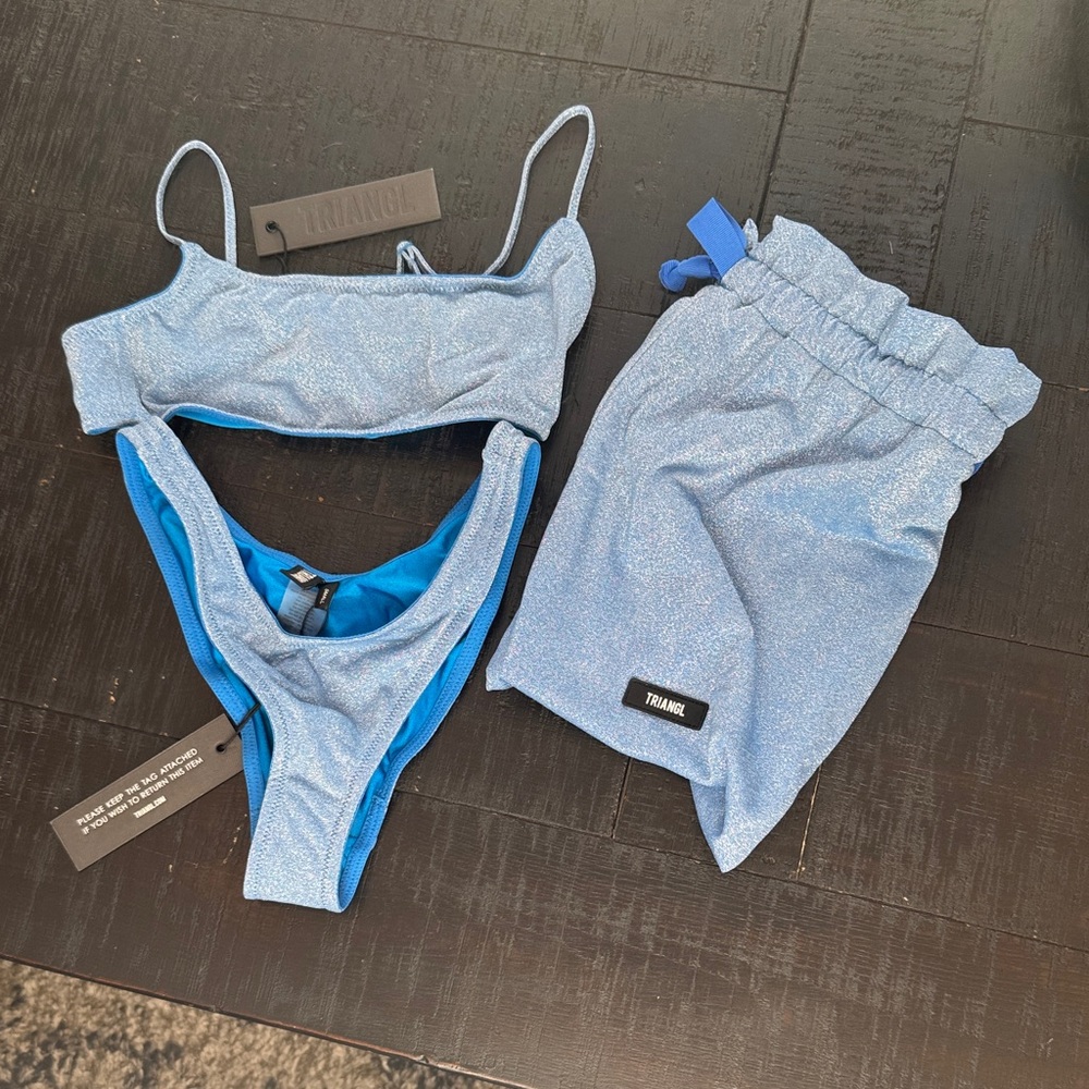 TRIANGL Blue Bikini Set + Matching Bag | NWT | Authentic 💦